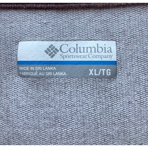 Columbia Mens Sz.XL 1/4 Zip Sweatshirt Dark Red Omni wick Cotton bld - Picture 5 of 9